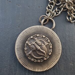 Vintage Scorpio Coin Pendant